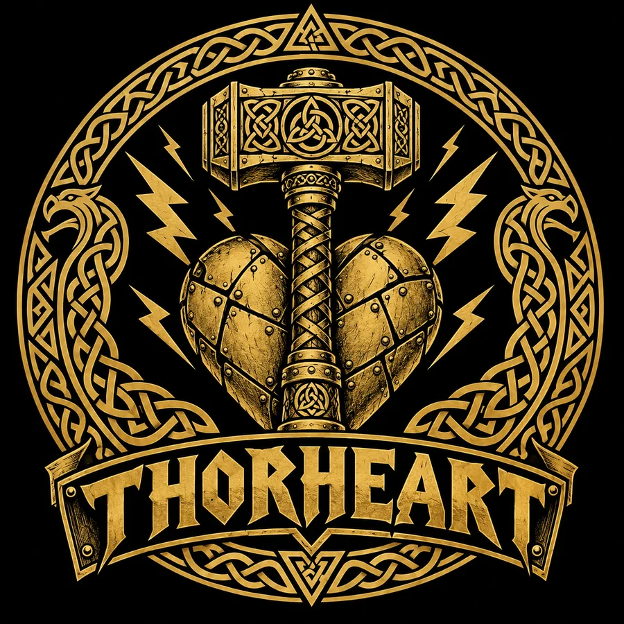 Emblema de Thorheart: martillo de Thor sobre un corazón de acero